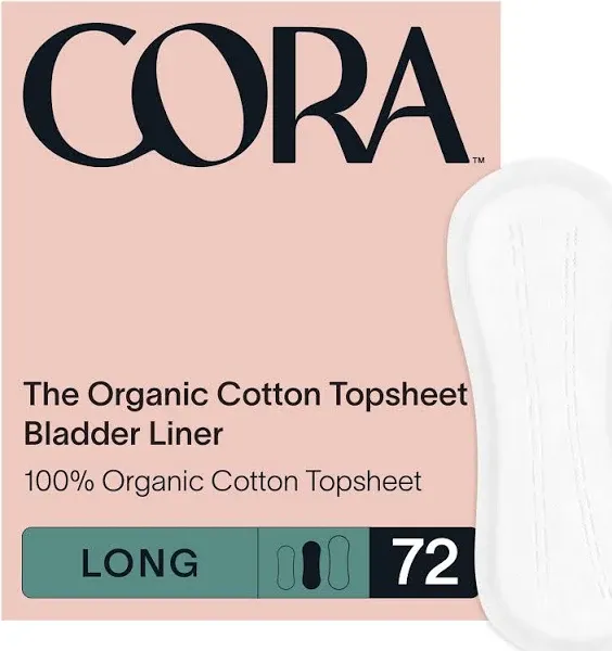 Cora Ultra Thin Organic Bladder Liners Incontinence & Postpartum Pads for Women