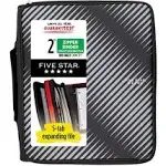 Five Star 2-Inch Round Ring Zipper Binder Black 72536