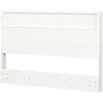 South Shore Kanagane Modern Full Headboard with Shelf, Pure White