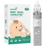 Grownsy Nasal Aspirator for Baby, Electric Nose Aspirator for Toddler, Baby Nose Sucker, Automatic Nose Cleaner with 3 Silicone Tips, Adjustable