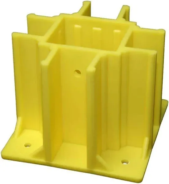 SB024-B Yellow OSHA Compliant Guardrail Base w/Toeboard Slots (24 Ct.)