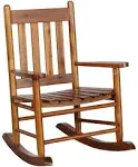 Annie Slat Back Solid Wood Kids Rocking Chair Golden Brown