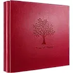 Photo Album 4 X 6 600 Pockets Photos, Red Leather Cover, Extra Large Capacity W