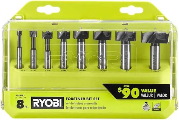 Ryobi A9FS8R1 8-Piece X-Wing Forstner Bit Set