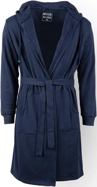 DudeRobe: Luxury Men's Hooded Bathrobe (Navy, L/XL)