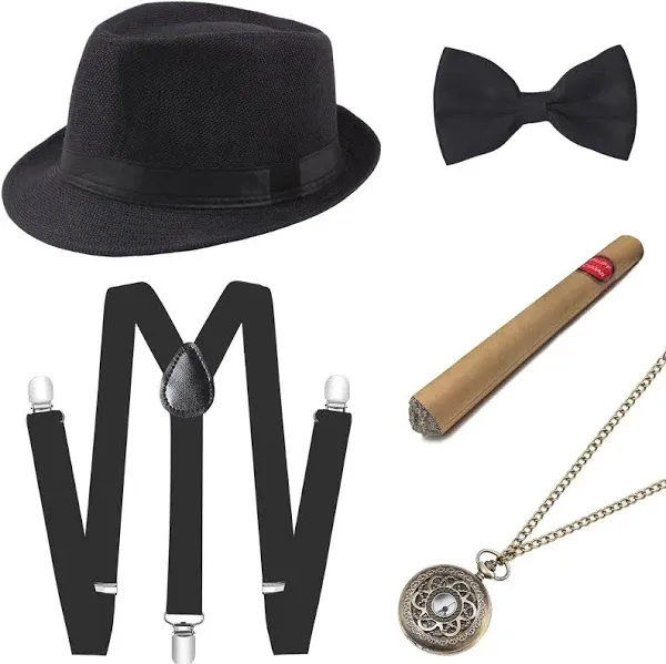 BABEYOND Men's Gatsby Gangster Accessories Set