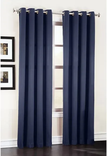 Mariana Navy Blackout Grommet Curtain Panel, (84&quot;)