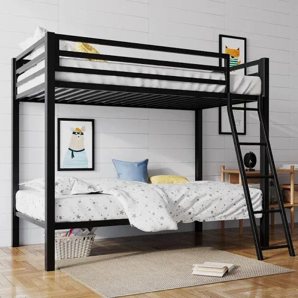 Sha Cerlin Metal Bunk Bed Twin Over Full Stairs Frame