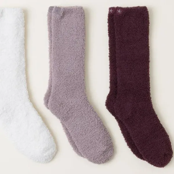 Barefoot Dreams CozyChic 3-Pack Crew Socks