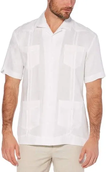 Cubavera Men White 100%Linen 4PocketButtonD<wbr/>etail GuayaberaShirt XXL 795570519686