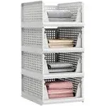 Ctsnslh 4 Pack Folding Closet Organizers Storage Box