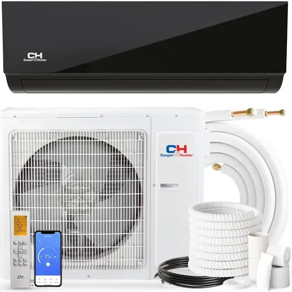 Cooper&amp;Hunter, Olivia Series Midnight Edition, 18,000 BTU, 230V, 24 SEER, Duc...