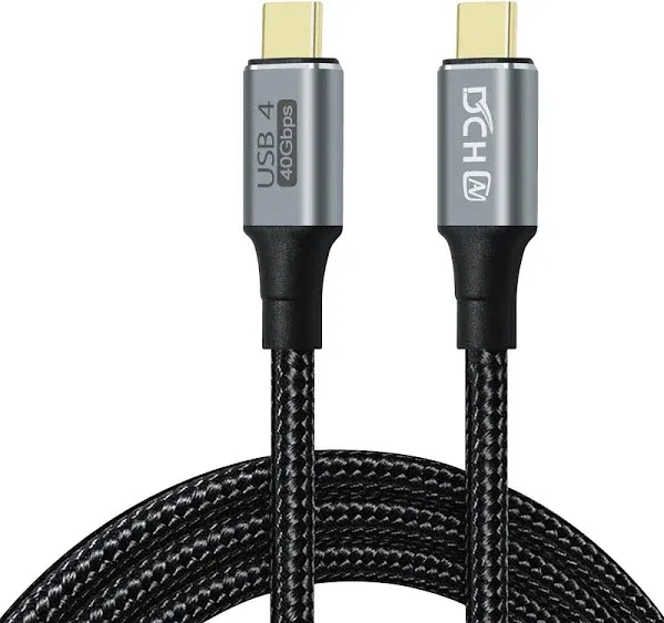 DCHAV 4ft USB 4 Cable USB C to USB C 8K HD Display Video 40 Gbps Data Transfer 100W Fast Charging Cord USB4 Type C to Type C Charger 5A Nylon