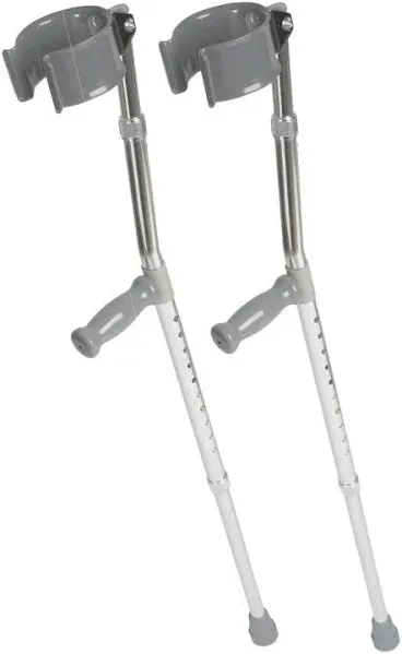 Lifestyle Adjustable Adult Aluminum Forearm Crutches Vinyl Coated Contoured Arm