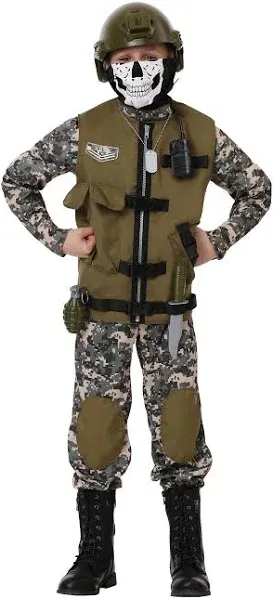 Spooktacular Creations Kids Army Special Forces Costume Camo Trooper Costume MED