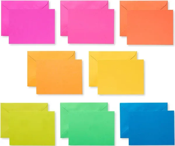 American Greetings Rainbow Blank Single Panel Cards and Colored Envelopes, 200-Count