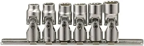 Genius Tools 6PC 1/4&#034; Dr. SAE Universal Hand Socket Set 12-Point US-206S