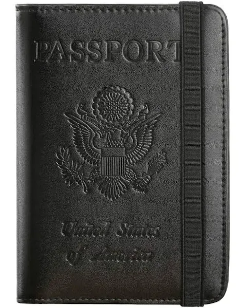 Leather RFID Blocking Passport Holder Cover Wallet