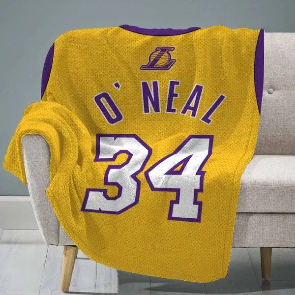 Los Angeles Lakers 60x80 Shaquille ONeal Jersey Raschel Blanket