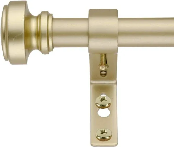 Decopolitan 3/4" Knob Curtain Rod, 72 to 144 Inches, Antique Brass