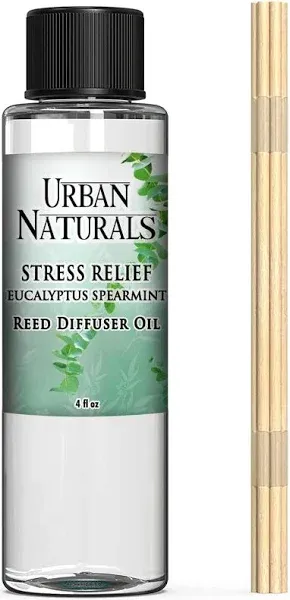 Urban Naturals Aromatherapy Reed Diffuser Refill - Soothing Eucalyptus & Sage Blend - 4 oz