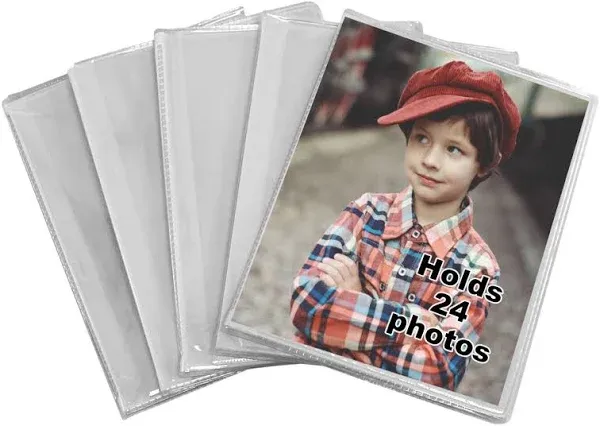 Iconikal 24-Photo Clear Cover Photo Small Albums, 4 x 6-Inch, 5-Pack Store and Display Memories