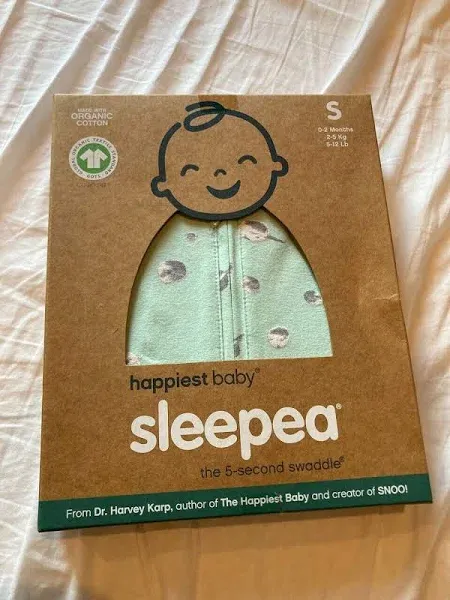 Happiest Baby Sleepea Baby Swaddle Size Large 4-6 Months Stars Print Gray