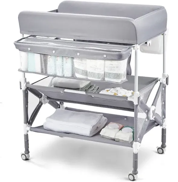 Portable Baby Changing Table, Foldable Changing Table Dresser Changing Statio...