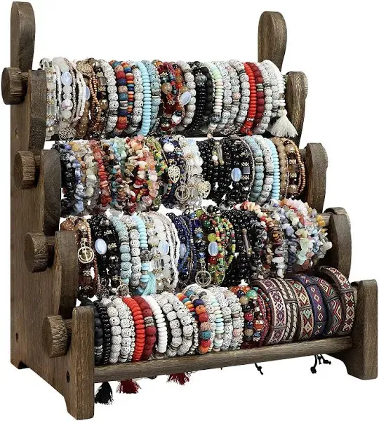 See Pic 4 Tier Wooden Bracelet Holder