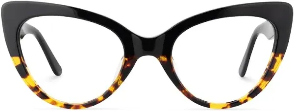 Claudette Cat Eye Crystal Transparent Frame Glasses