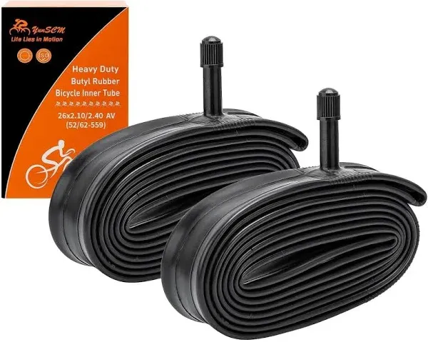 2-Pack Bike Tubes 26 x 2.125/2.40 AV Valve 26 Bicycle Tubes Compatible with 26x2