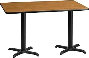 Flash Furniture Graniss 30'' x 60'' Rectangular Natural Laminate Table Top with 22'' x 22'' Table Height Bases