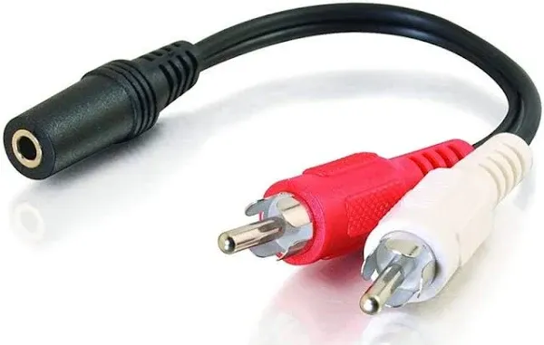 C2G 6in Value Series One 3.5mm Stereo Female To Two RCA Stereo Male Y-Cable 40424