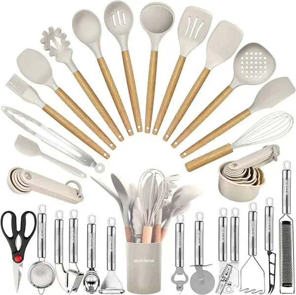 Kitchen Utensils Set- 35 Pcs Cooking Utensils with Grater,Tongs, Spoon Spatula &amp;