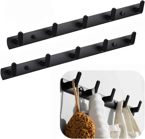 Wall Mounted Coat Racks with 5 Hooks Hanging Holder Towel Rack 17.7&#034;x1.3&#034; Mod...