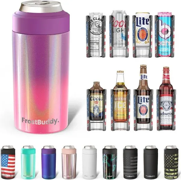 Universal Can Cooler - Fits all - Stainless Steel Can Cooler for 12 oz &amp; 16 o...