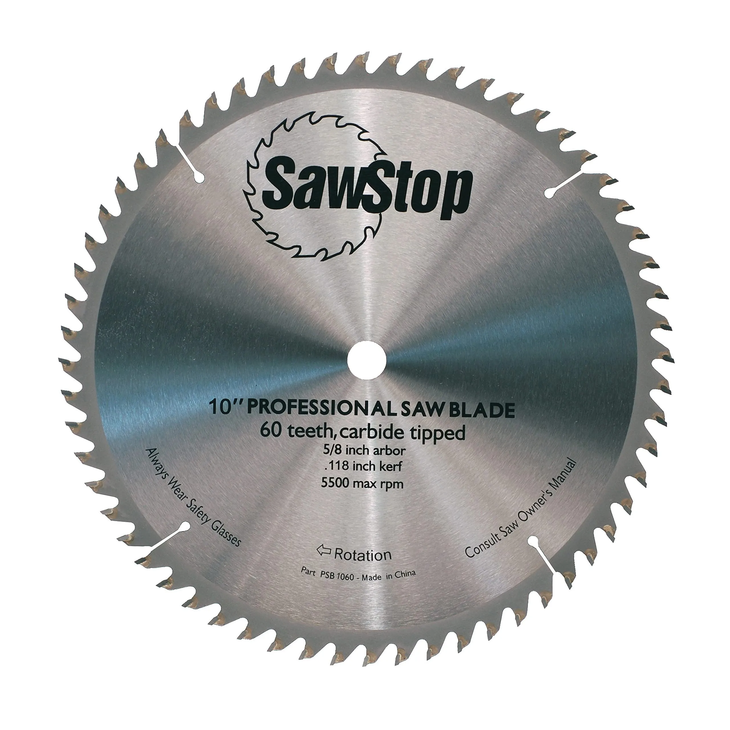 SawStop 60-Tooth Combination Table Saw Blade CB104 184