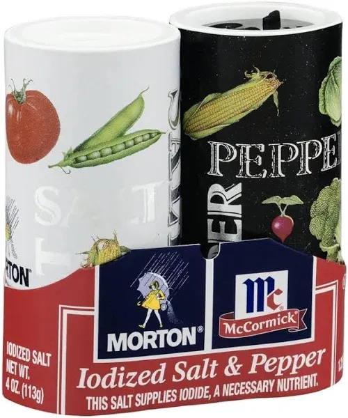 Morton Salt & Pepper Shakers 2ct Pack of 12