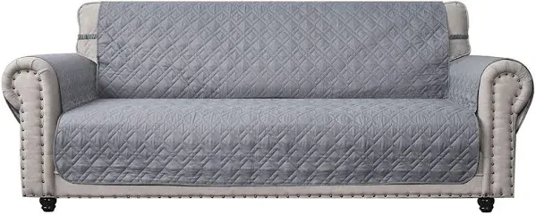 Ameritex Couch Sofa Slipcover 100% Waterproof Nonslip Quilted Furniture Protector Slipcover for Dogs, Children, Pets Sofa Slipcover Machine Washable (Light Grey, 68")