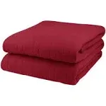 Biddeford Blankets Comfort Knit Heated Polyester Throw; Brick