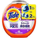 Tide Power Pods Laundry Detergent Pacs with Febreze Odor Eliminators, Spring & Renewal, 45 Count