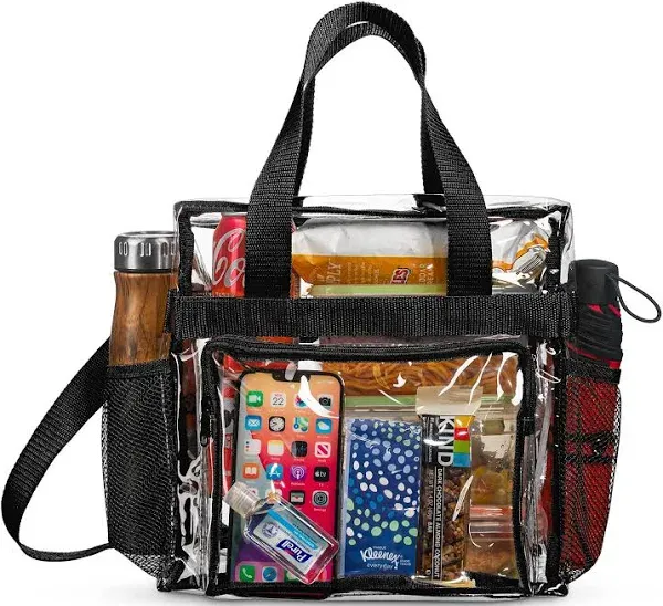 Stadium Approved Clear lunch Bag with Adjustable Strap Front Storage Compartmen