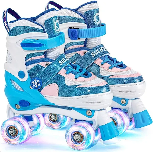 SULIFEEL Rainbow Unicorn Inline Skates for Girls Boys 4 Size Adjustable Light...