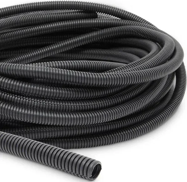 49.3 ft Split Wire Loom Tubing, Automotive Conduit Wiring Cable Protector 1/2&#034;