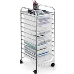 10-Drawer Rolling Storage Cart Organizer