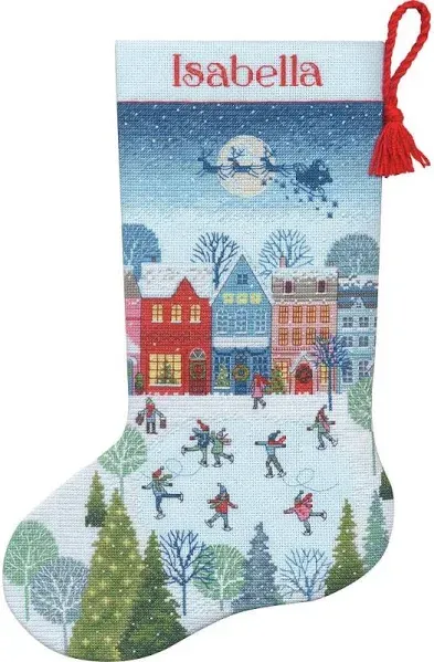 Dimensions Skating Stocking Counted Cross-Stitch Kit