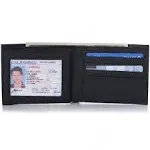 Alpine Swiss Men's Genuine Leather Trifold Wallet Black