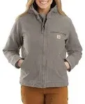 Carhartt Women's Washed Duck Sherpa-Lined Jacket, Taupe Gray