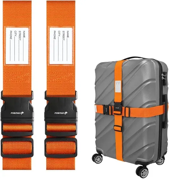 Fosmon Luggage Straps for Suitcases (2 Pack)