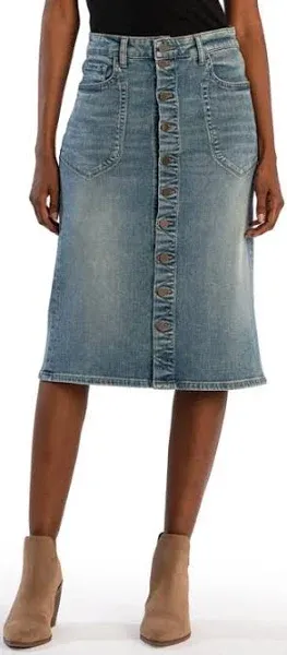 Kut From The Kloth Rose Denim Skirt